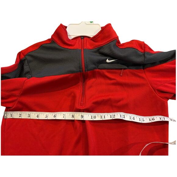 Nike Fit Dry Boys 1/4 Zip Long Sleeve Mock Neck Red/Navy Pullover Sz Large - Picture 7 of 8